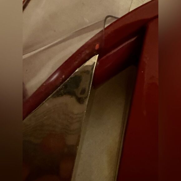 Chanel PVC, silver, & burgundy patent leather platform ankle strap heels. IT 40 - Picture 9 of 12